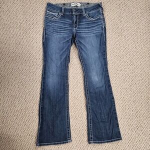 Ariat R.E.A.L. Mid Rise Stretch Entwined Boot Cut Jean Marine 32R - EUC